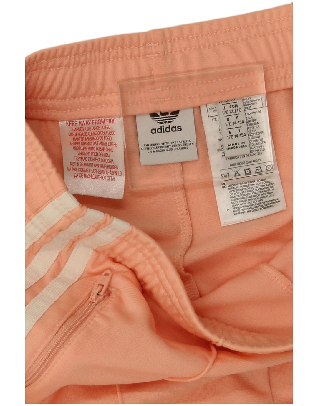Pantaloni Tuta Bambina Adidas 14-15 Anni Poliestere Arancione