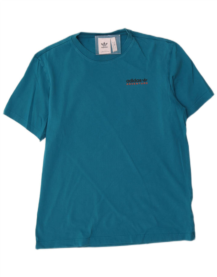 T-shirt grafica da uomo ADIDAS Top piccola in cotone blu