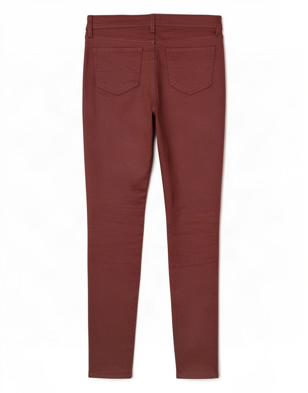 Pantaloni casual skinny cerati da donna Gap US 10 Large W30 L30 cotone bordeaux