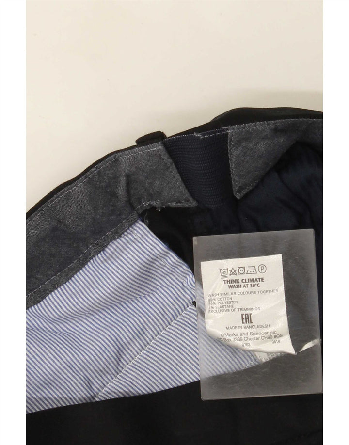 Pantaloni da abito dritti da uomo Marks & Spencer W36 L29 cotone nero