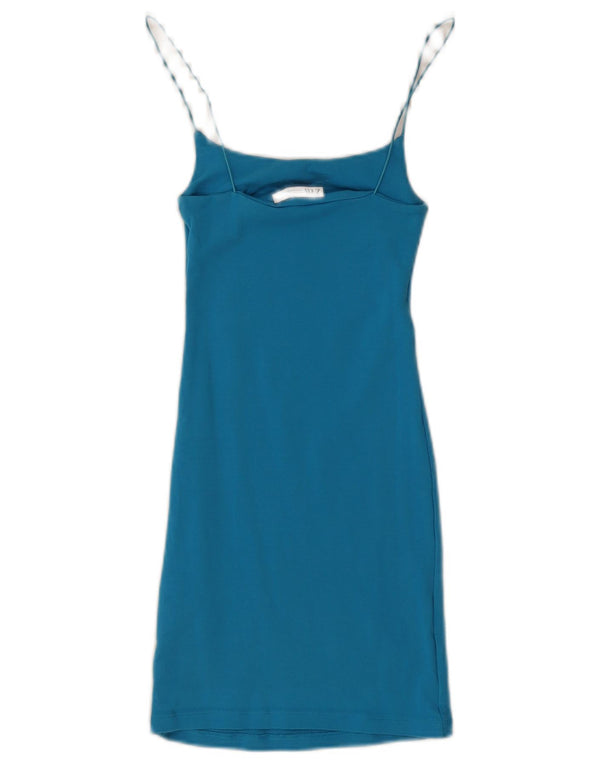 Abito sottoveste da donna Zara UK 8 piccolo in cotone blu