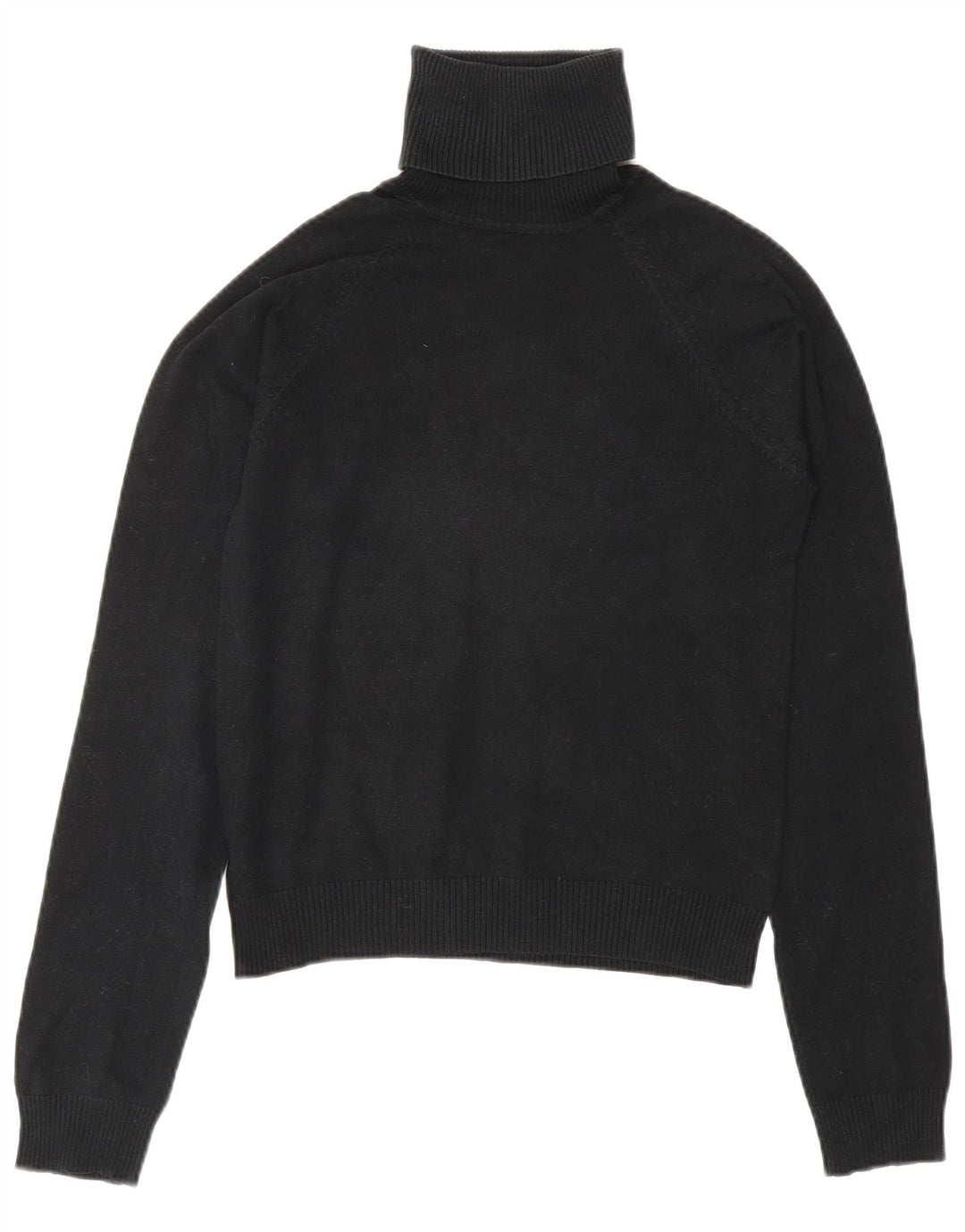 Maglione corto da donna Zara con collo alto, UK 12, cotone nero medio