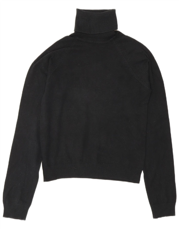 Maglione corto da donna Zara con collo alto, UK 12, cotone nero medio