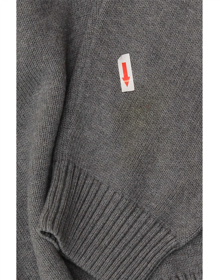 Gant Maglione da uomo con zip e collo grande in cotone grigio