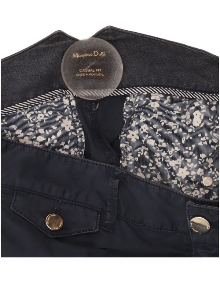 MASSIMO DUTTI Pantaloni chino slim casual da donna W32 L29 Blu navy