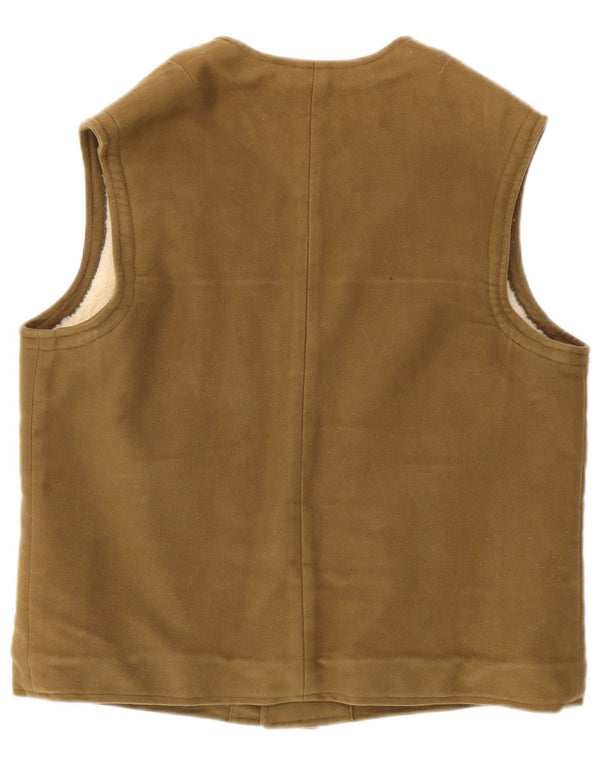 Gilet Sherpa da uomo vintage UK 40 grande color kaki