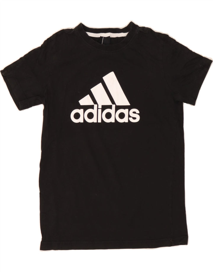 ADIDAS Boys Graphic T-Shirt Top 11-12 Years Black Vintage Adidas and Second-Hand Adidas from Messina Hembry 