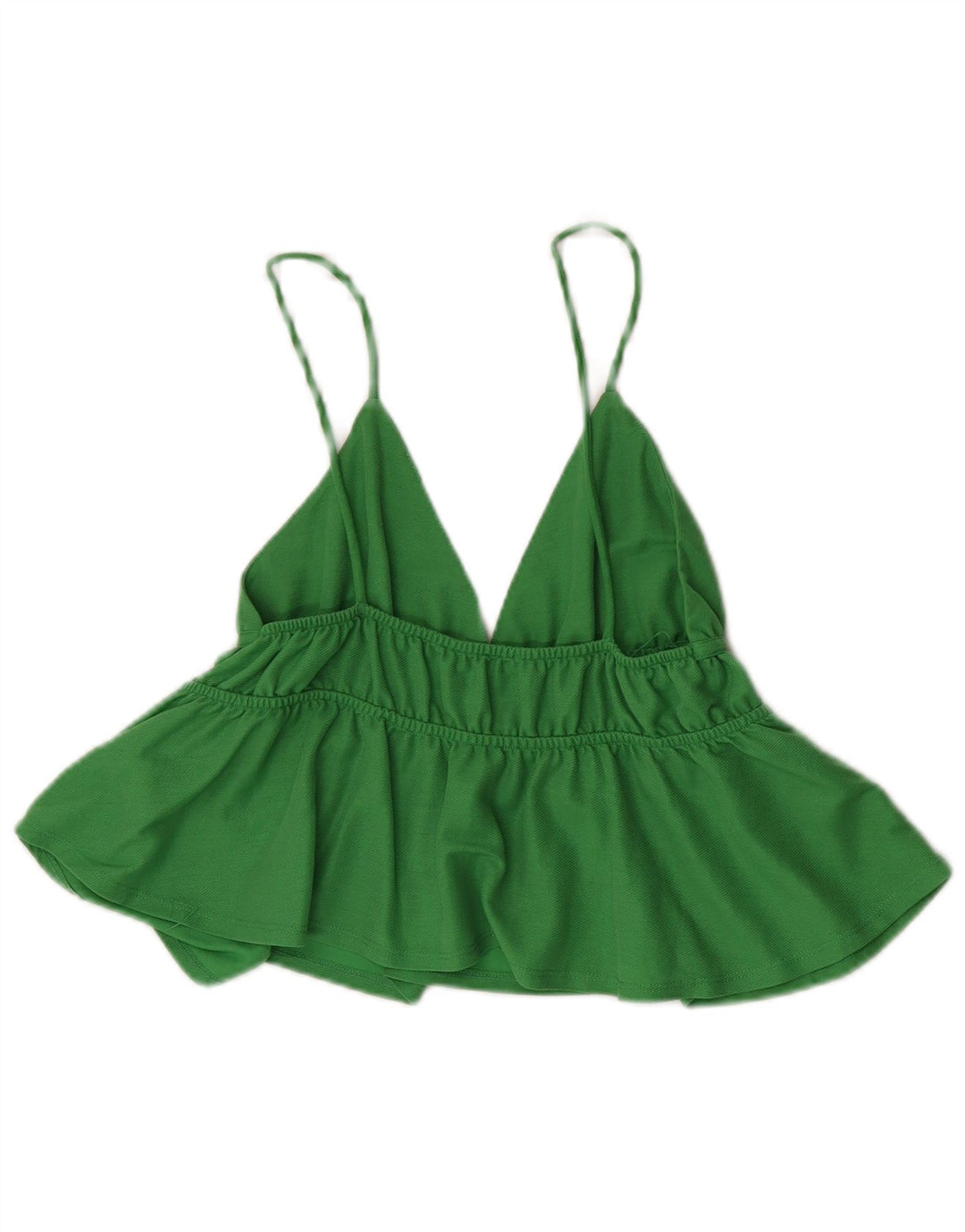 Canotta corta da donna Zara UK 8 piccola in viscosa verde