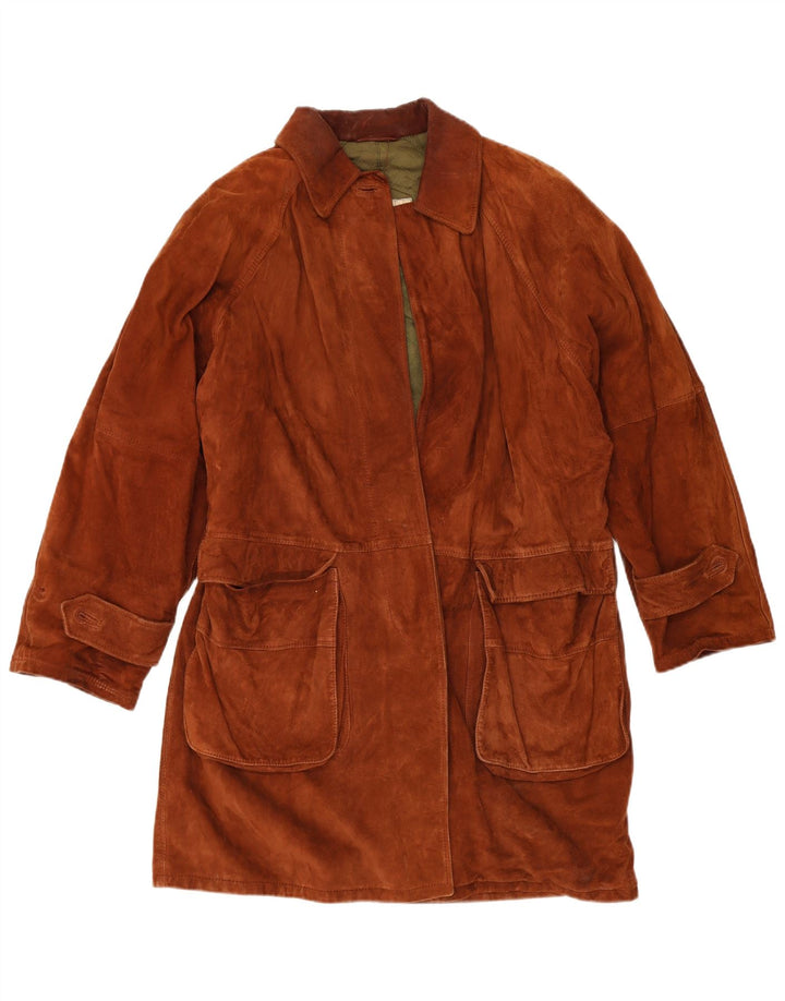 Conbipel Soprabito oversize in pelle scamosciata da donna IT 42 Pelle marrone medio