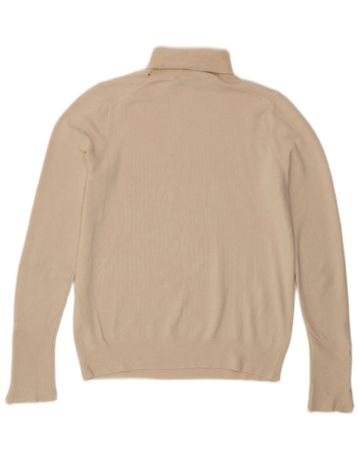 Maglione maglione a collo alto da donna Zara UK 12 viscosa bianco sporco medio