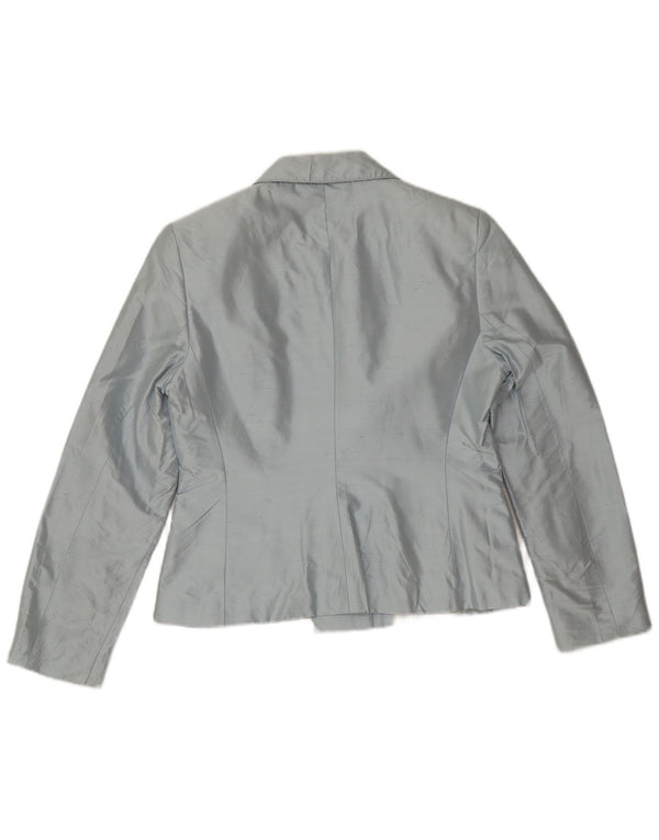 Giacca blazer a 2 bottoni da donna Dream UK 14 grande seta blu