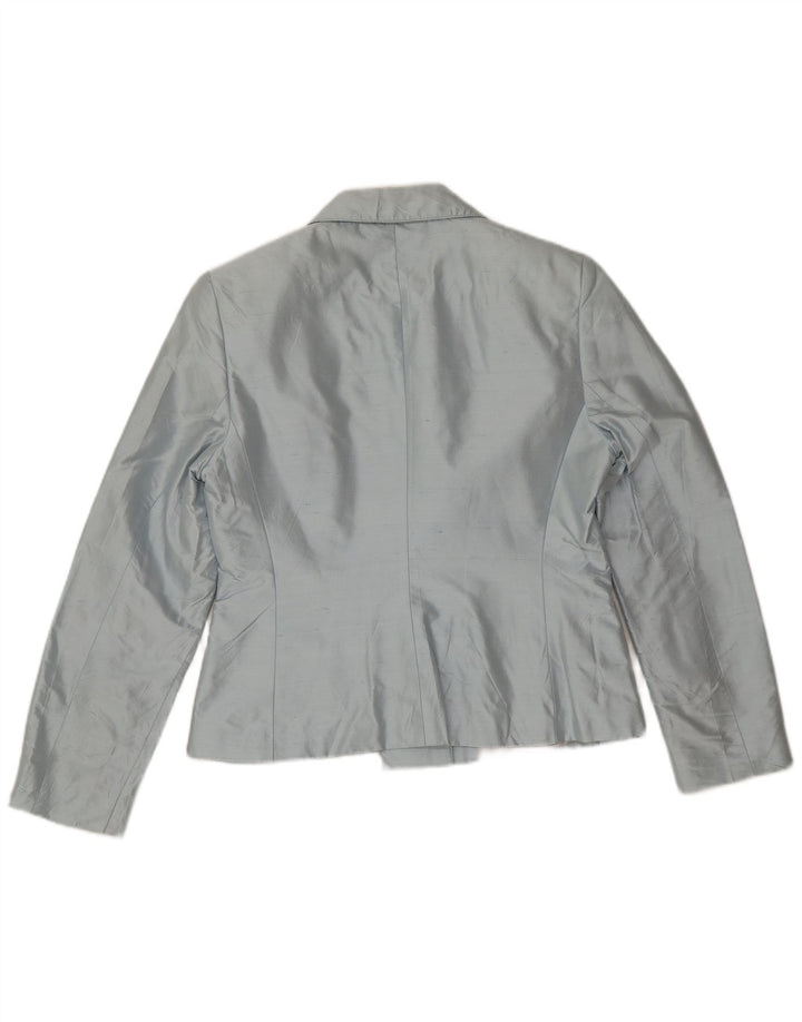 Giacca blazer a 2 bottoni da donna Dream UK 14 grande seta blu