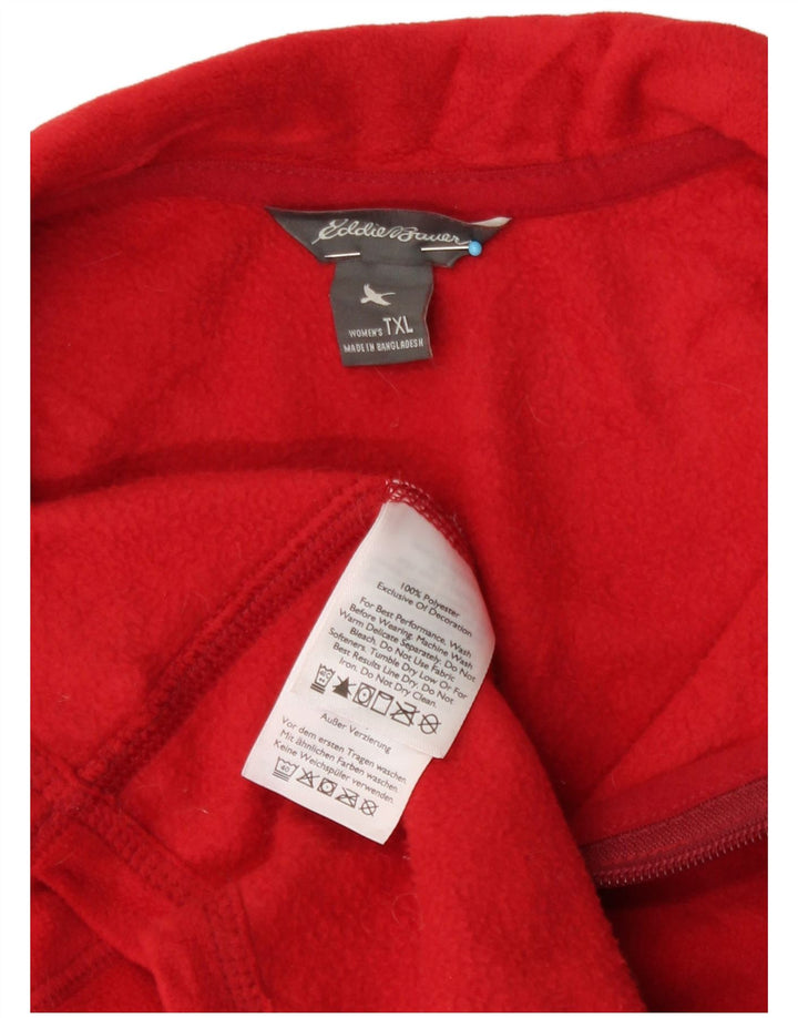 Giacca in pile alta da donna Eddie Bauer UK 18 XL poliestere rosso