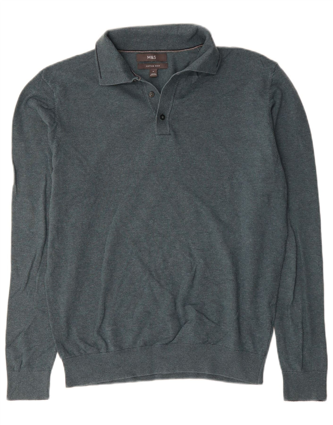 Maglione da uomo Marks & Spencer con collo alto in cotone verde medio