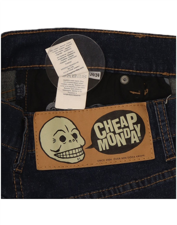Jeans dritti da donna economici Monday W34 L26 cotone blu navy