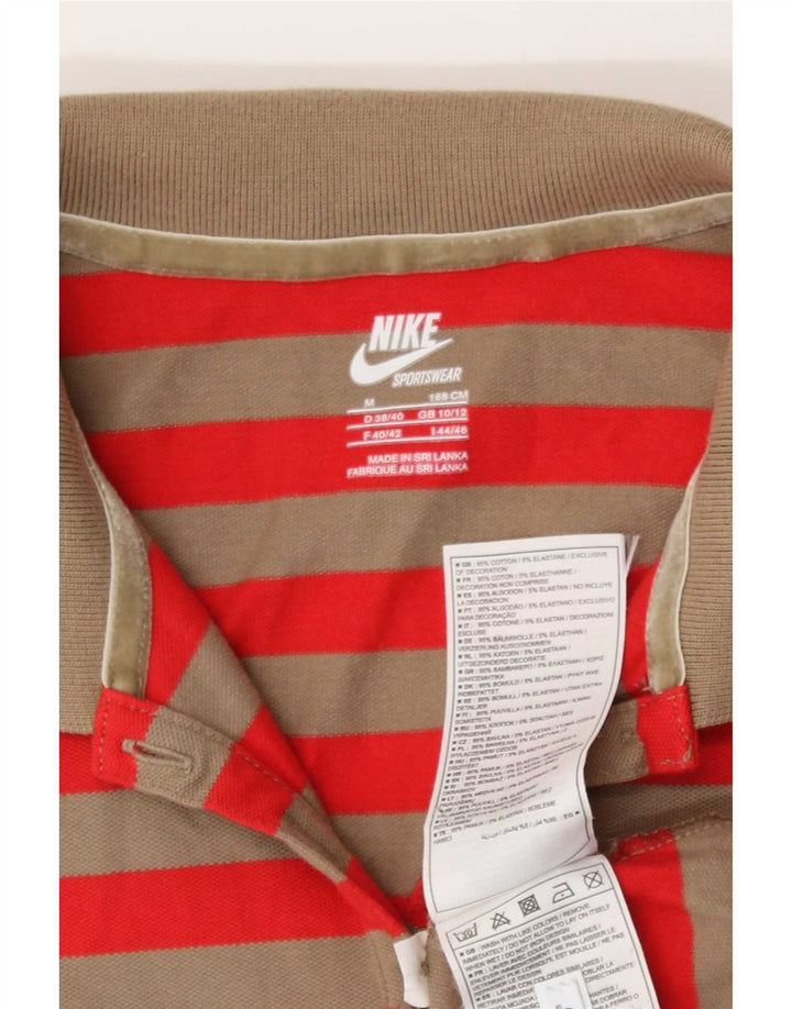 Polo Nike da donna UK 10/12 a righe rosse medie