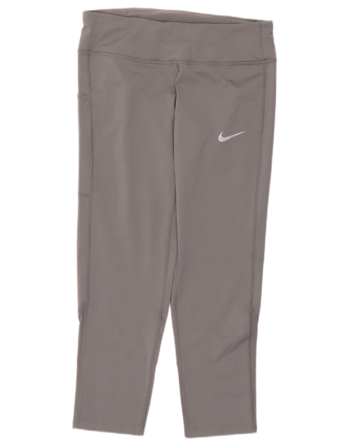 Leggings Nike Dri Fit Capri da donna UK 10 piccolo poliestere grigio