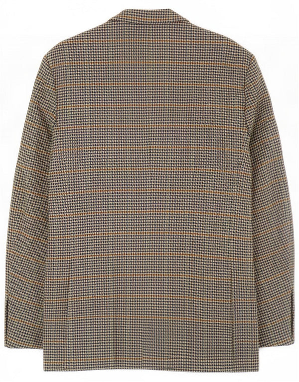 Burberrys Giacca blazer da uomo a 1 bottone IT 50 Large blu pied de poule in lana