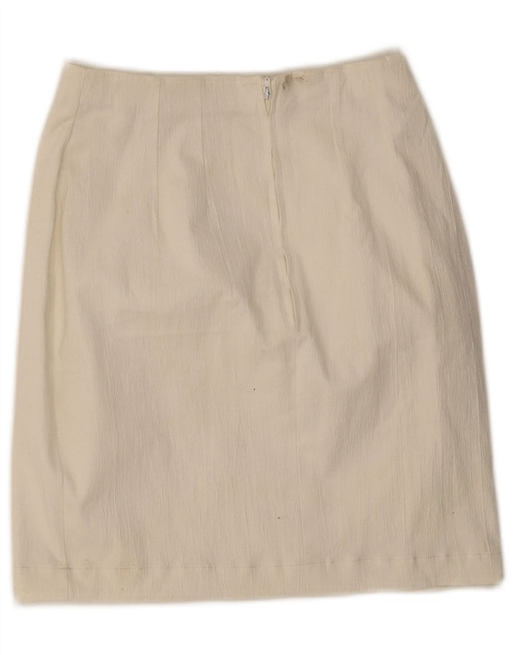 Mini gonna a tubino da donna Marks & Spencer UK 10 piccola W25 poliestere bianco