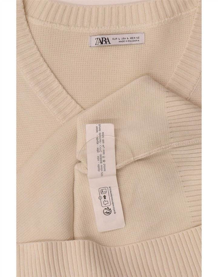 Canottiera da uomo Zara Canotta grande in cotone bianco sporco