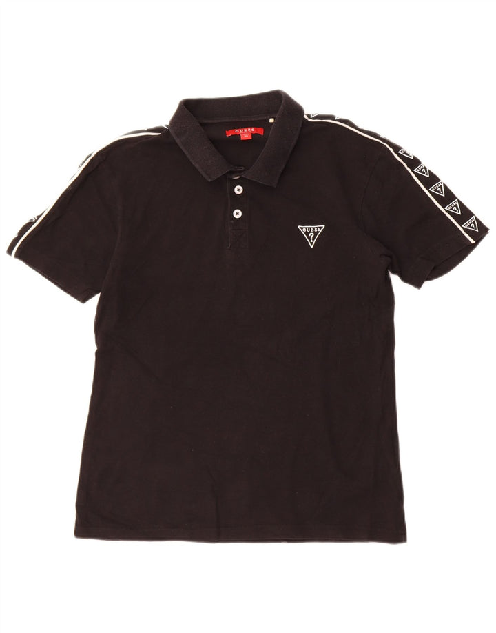 Polo grafica da uomo Guess XS in cotone nero