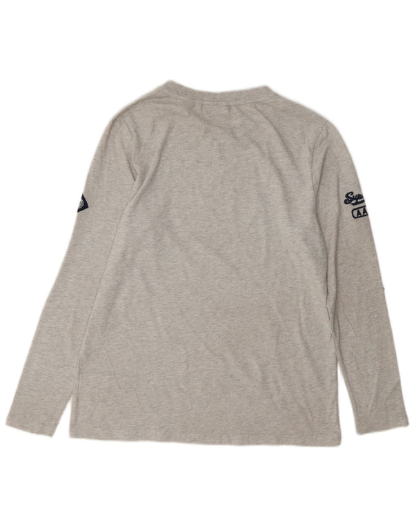 Top grafico da donna a maniche lunghe Superdry UK 12 cotone grigio medio