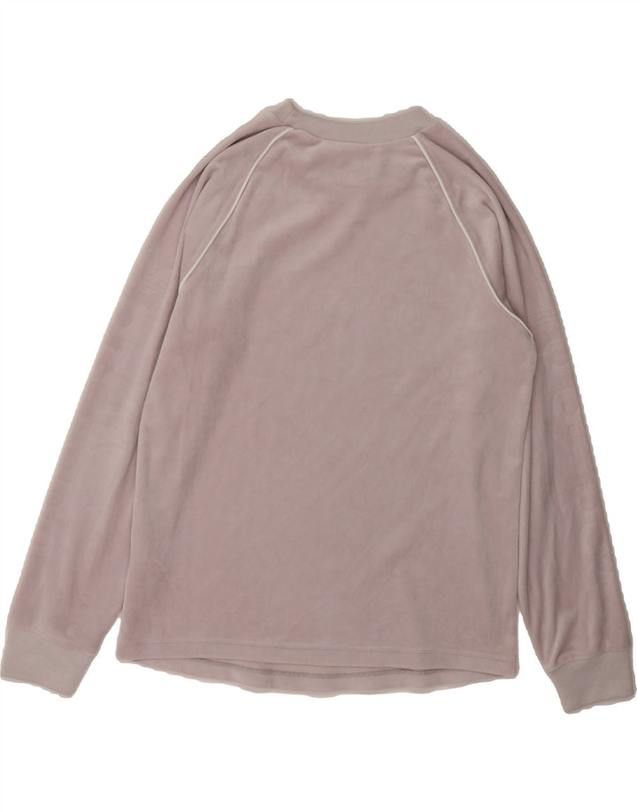 ADIDAS Womens Velour Graphic Top Long Sleeve UK 8 Small Pink Polyester Vintage Adidas and Second-Hand Adidas from Messina Hembry 