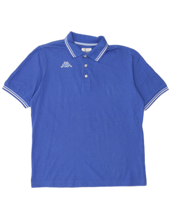 Polo Kappa Uomo Large Blu In Cotone