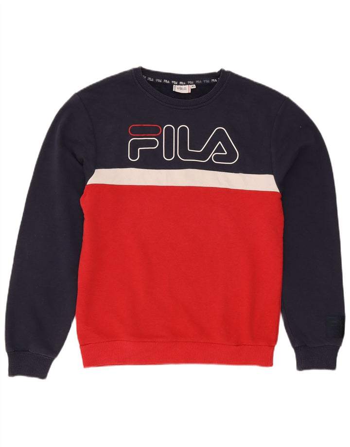 Felpa grafica da uomo Fila Jumper XS in cotone color block multicolore