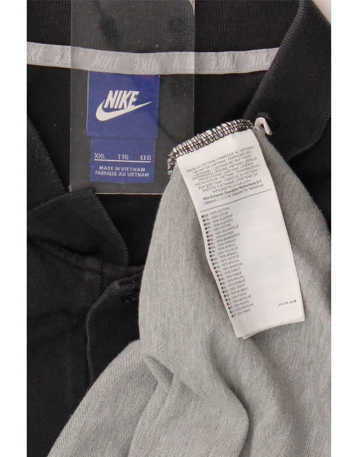 Polo Nike da uomo 2XL in cotone color block nero