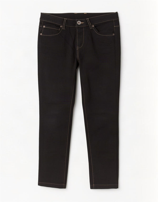 Benetton Womens Crop Slim Jeans IT 46 Large W34 L25 Black Cotton