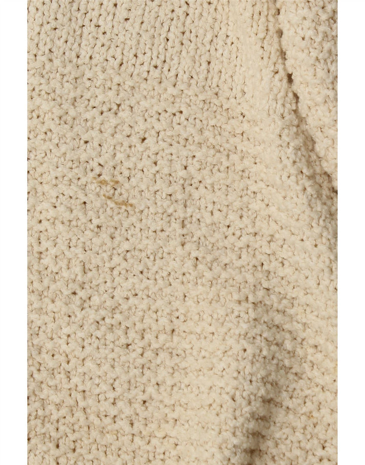 Maglione maglione oversize da donna con collo alto Topshop UK 8 piccolo bianco sporco