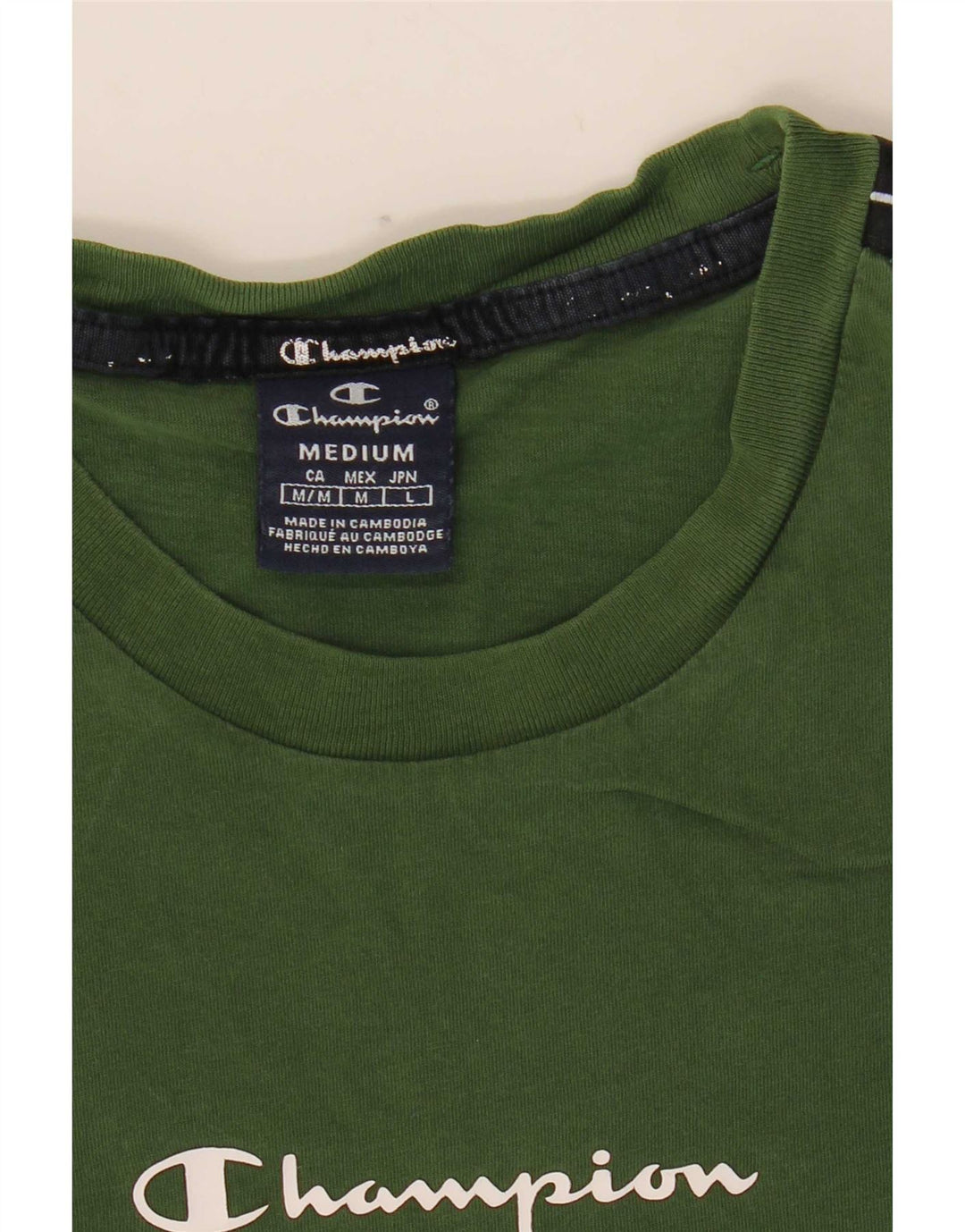 T-shirt grafica da uomo Champion Top verde medio color block