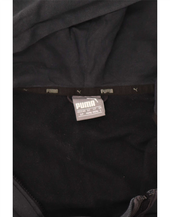 Felpa con cappuccio e zip Puma da uomo piccola nera
