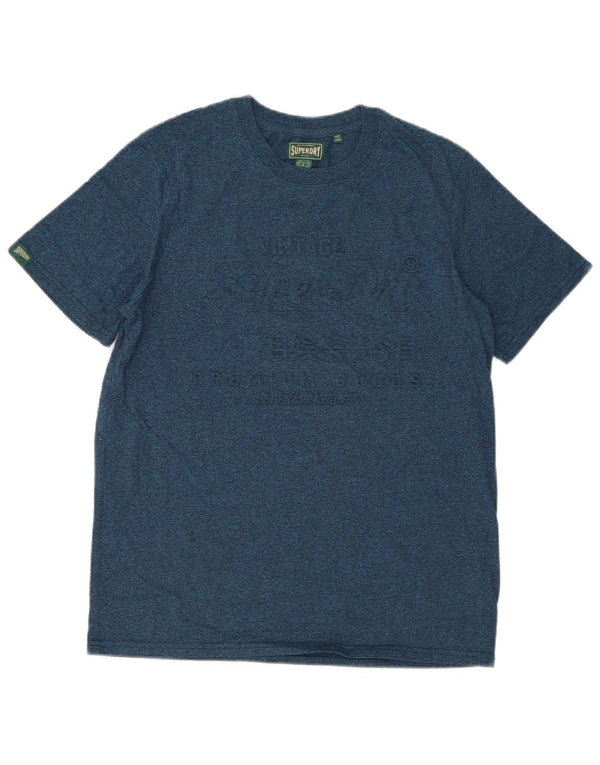 T-shirt grafica da uomo Superdry Top grande blu screziato