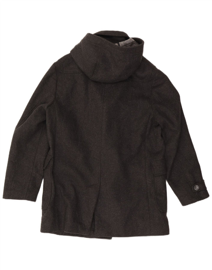 Montgomery vintage da uomo con cappuccio IT 50 Large in lana vergine grigia