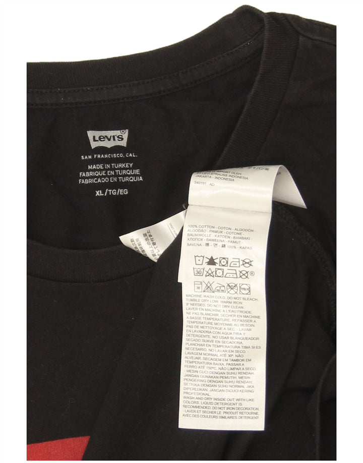 T-shirt grafica da uomo Levi's Top 2XL Logo in cotone nero