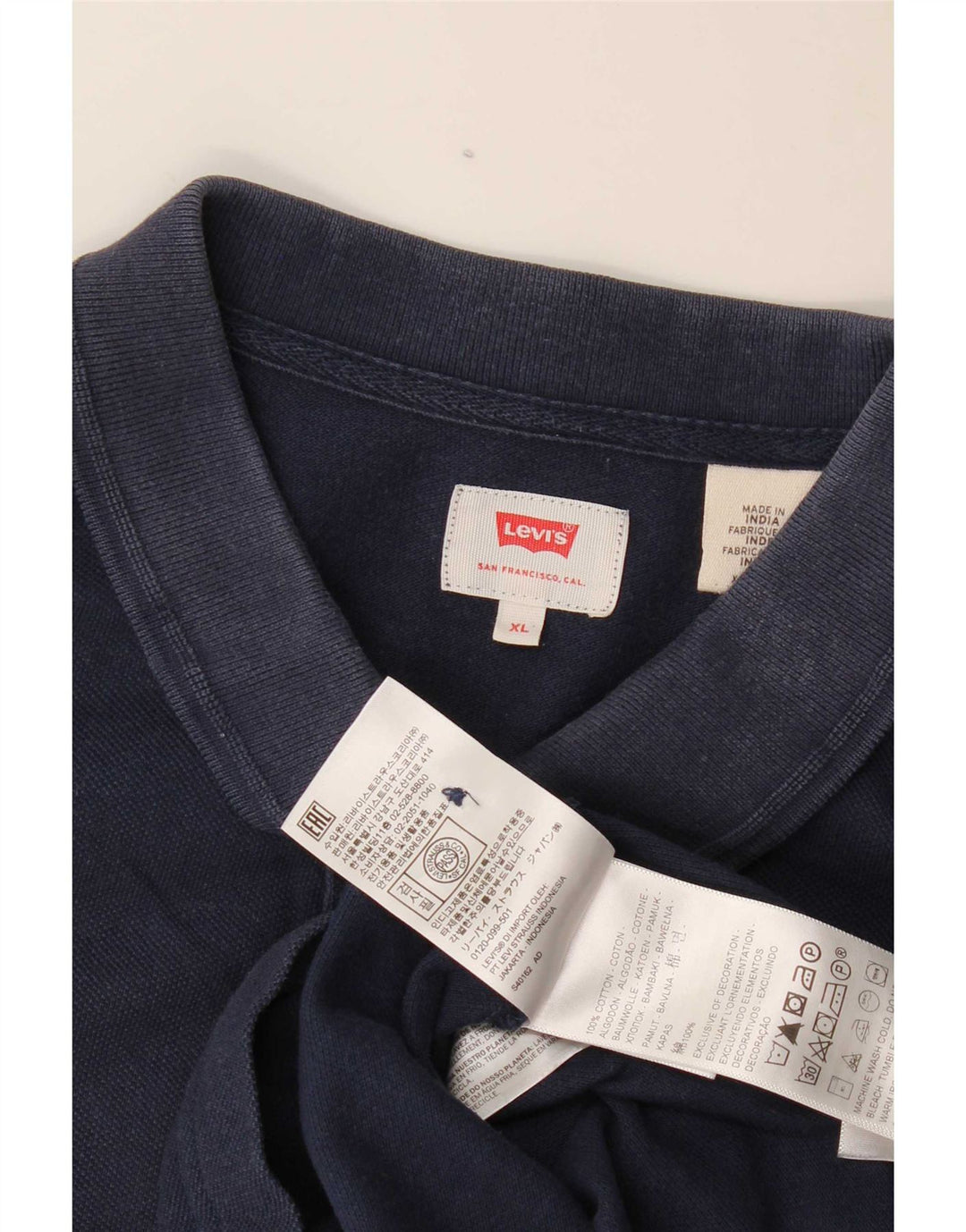 Polo Levi's da uomo XL in cotone blu navy