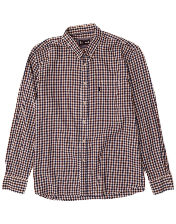 Camicia da uomo Barbour 2XL in cotone a quadretti blu