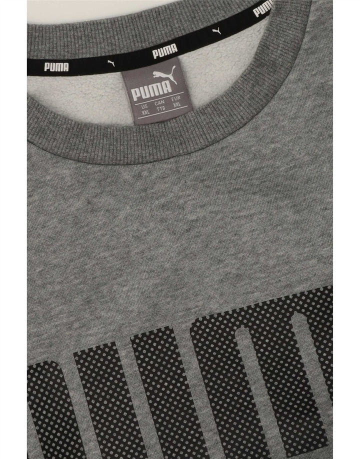 Felpa grafica da uomo Puma Maglione 2XL Grigio chiazzato