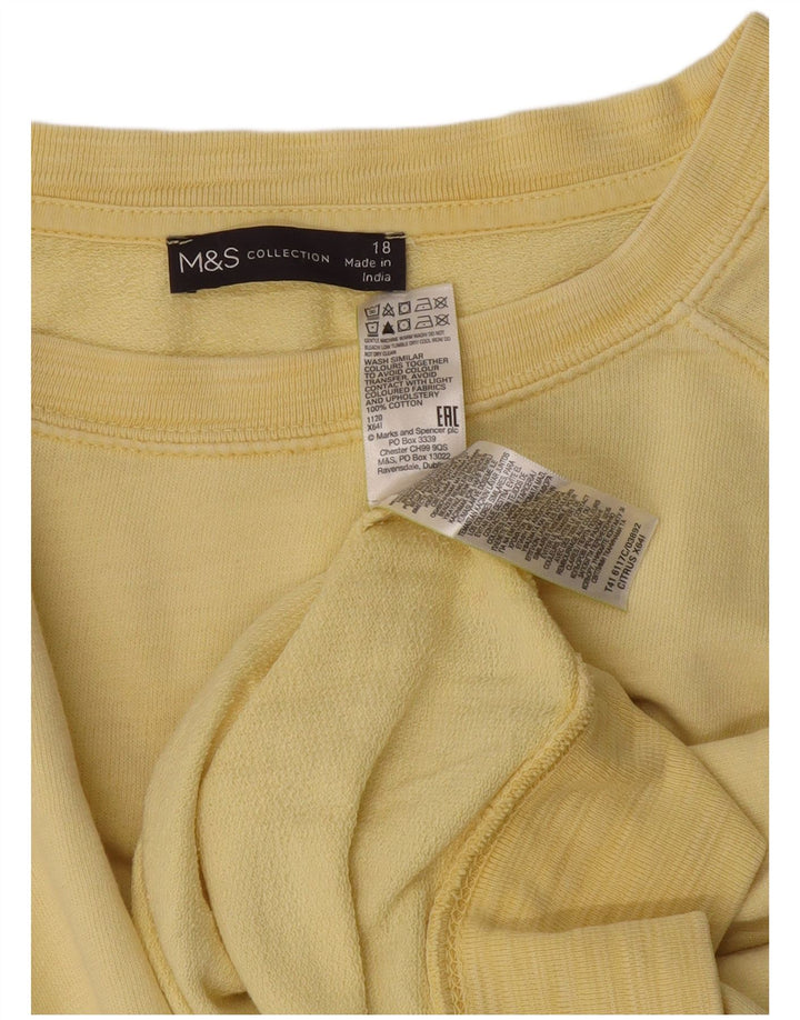 Felpa oversize da donna Marks & Spencer UK 18 XL cotone giallo