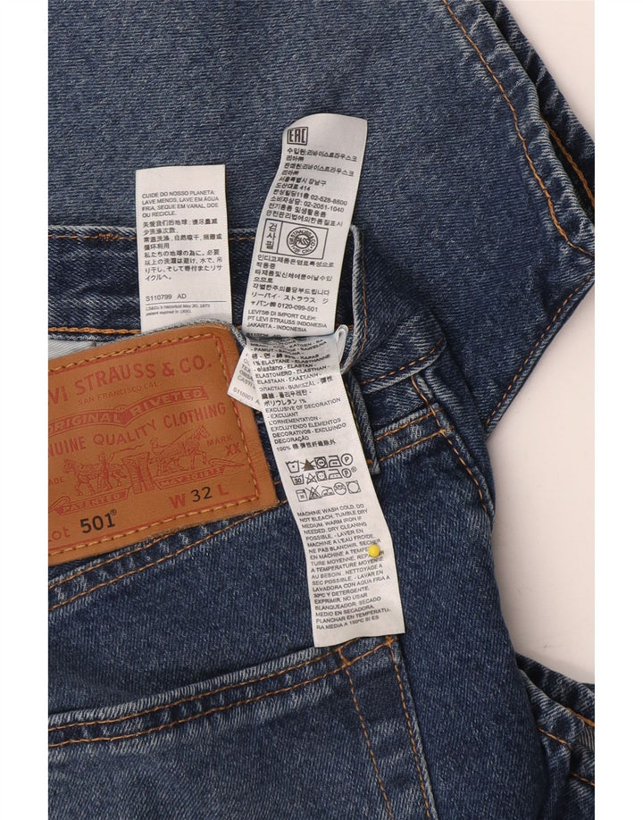Pantaloncini di jeans Levi's 501 da uomo W32 in cotone blu medio