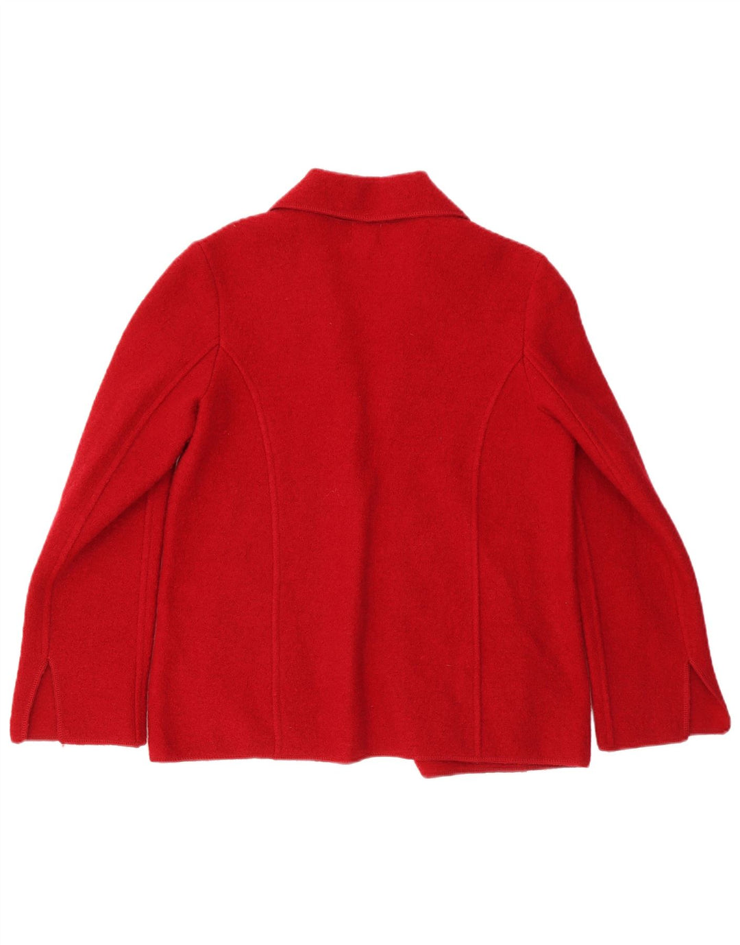 Giacca blazer da donna a 1 bottone VINTAGE UK 14 lana floreale rossa media