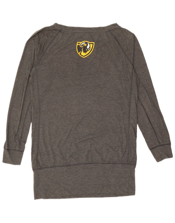 NIKE Donna VCU Rams Graphic Top manica lunga UK 16 Large Grigio Poliestere