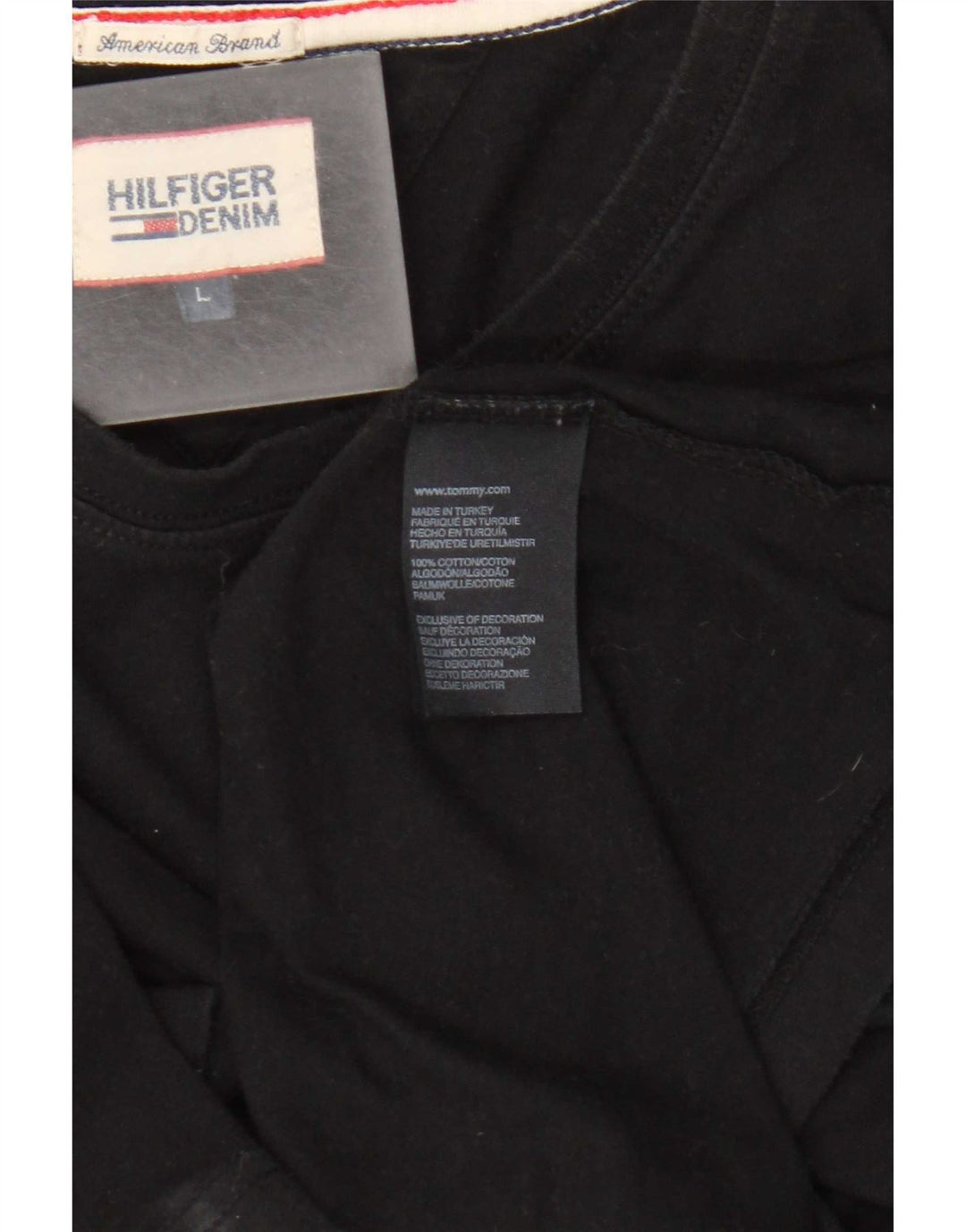 T-shirt da uomo Tommy Hilfiger Top grande in cotone nero