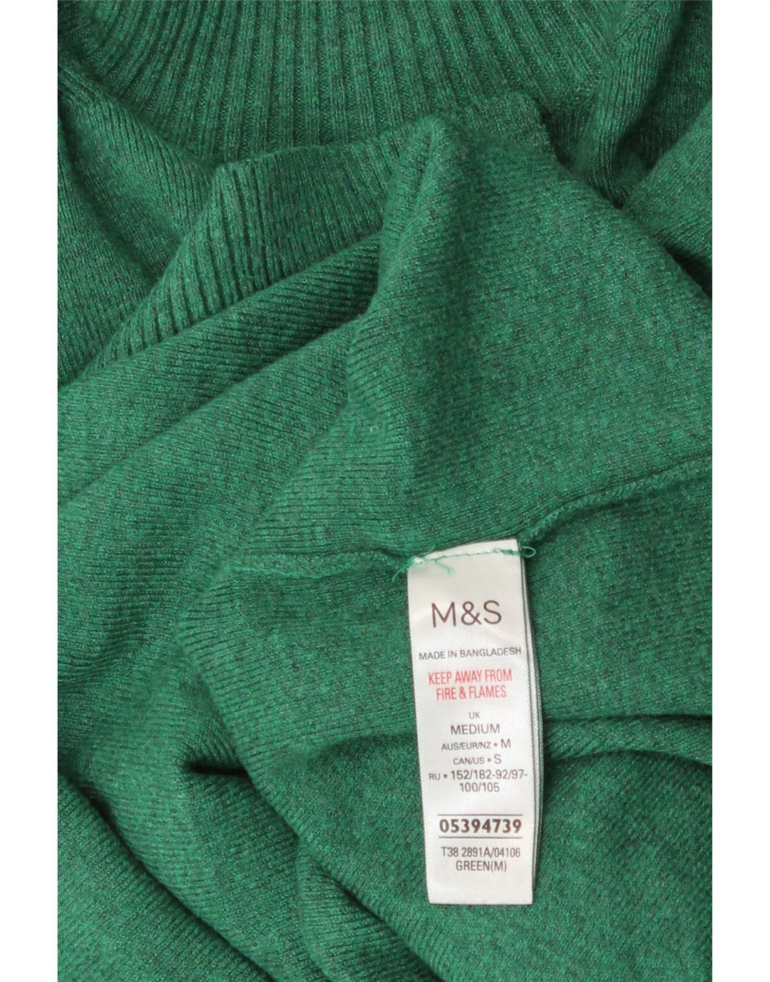 Maglione maglione a collo alto da donna Marks & Spencer UK 14 Verde medio