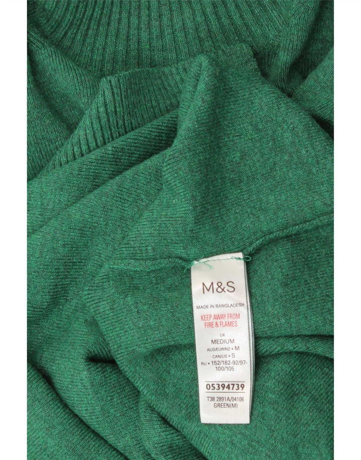 Maglione maglione a collo alto da donna Marks & Spencer UK 14 Verde medio