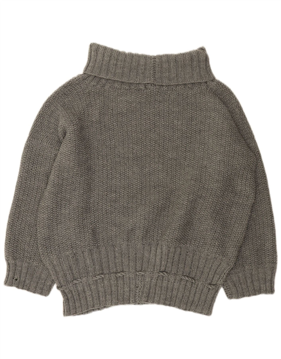 Maglione maglione oversize da donna VINTAGE con collo alto UK 22 3XL Grigio