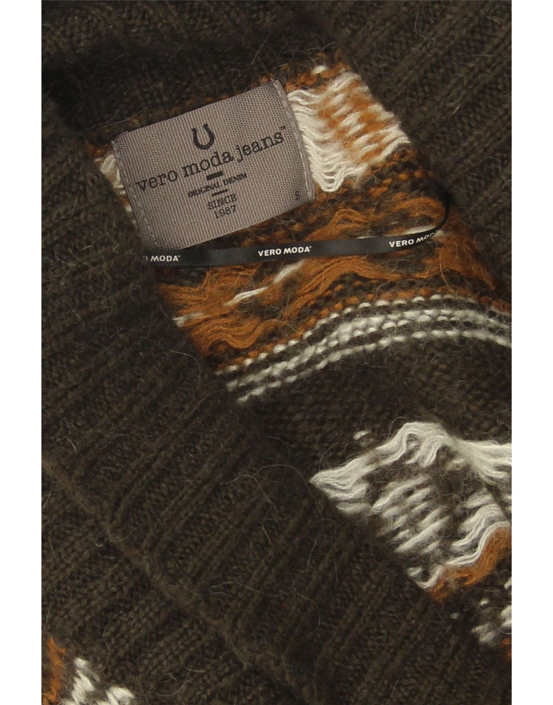 VERO MODA Womens Cardigan Sweater UK 10 Small Grey Fair Isle Vintage Vero Moda and Second-Hand Vero Moda from Messina Hembry 