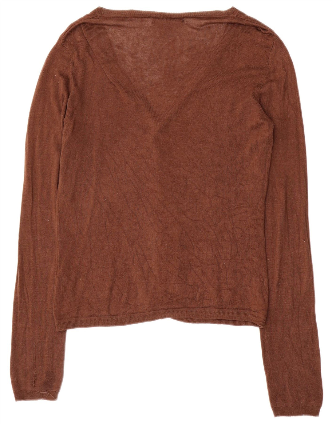 Maglione cardigan da donna Zara UK 16 grande rayon marrone